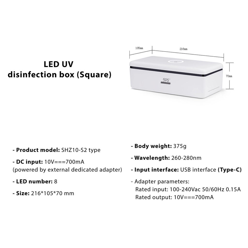 Hộp khử trùng dụng cụ Spa 59S UVC LED Sterilizing Storage Box
