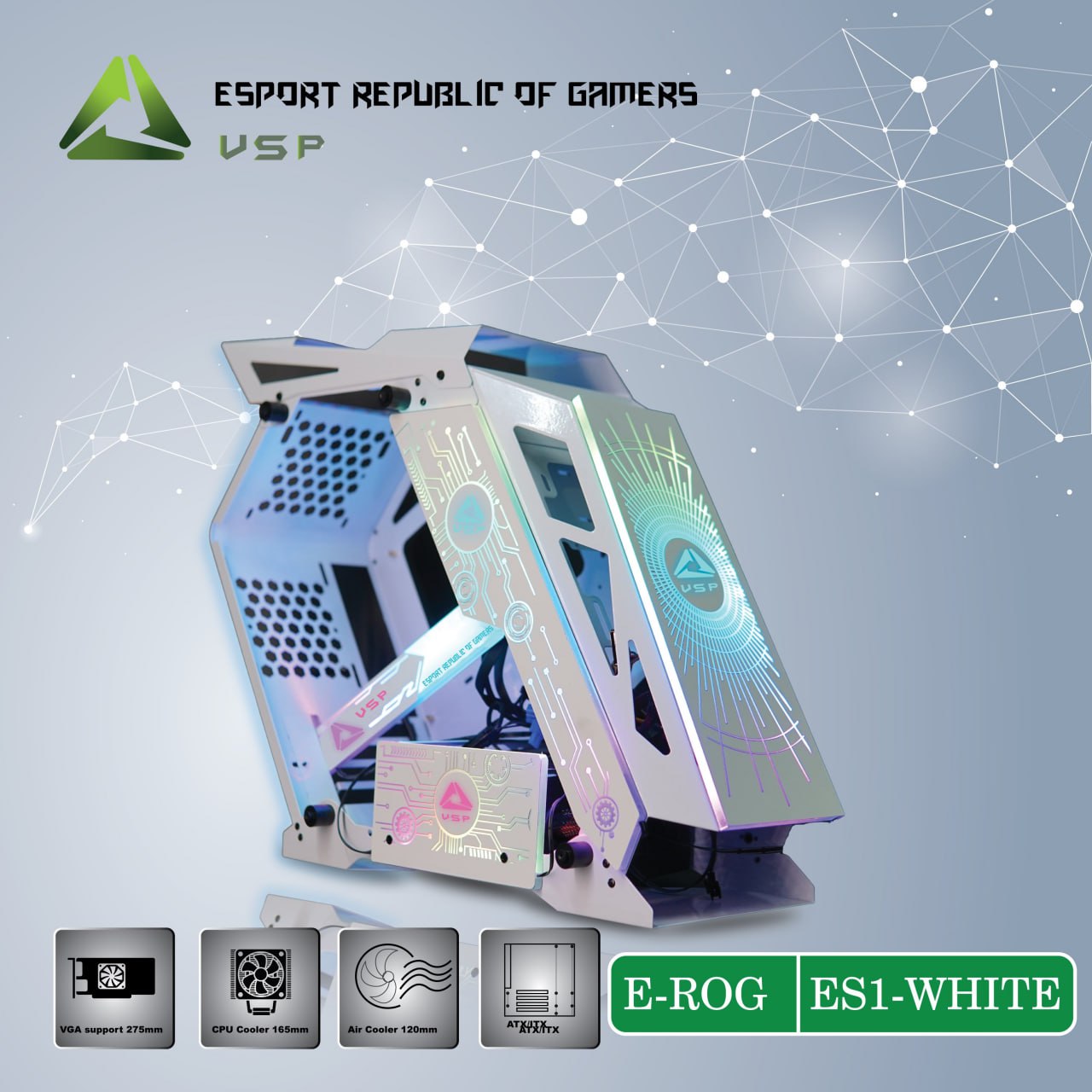 Case VSP E-ROG ES1 Gaming White FV