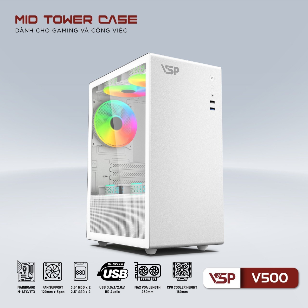 Case VSPTECH V500 White FV
