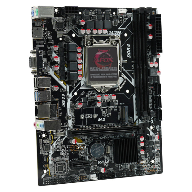 Mainboard SK 1200 v1-2 AFOX H510D4-MA6-V2 Chính hãng FV (VGA, HDMI, M.2 PCIe/NVMe, LAN 1000Mbps, 2 khe RAM DDR4, mATX)