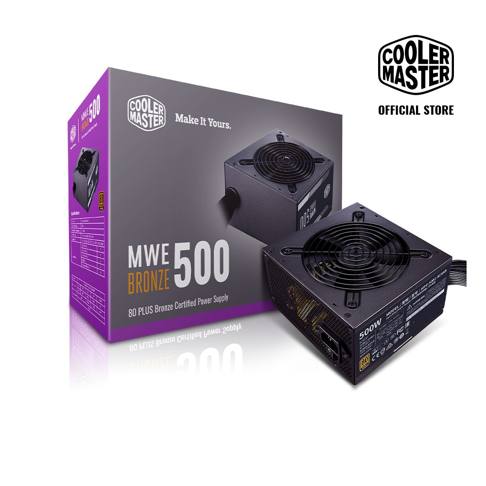 Nguồn CST COOLER MASTER MWE 500W BRONZE V2 (4+4pin, 2×6+2pin, Dây dài, Kèm dây nguồn) FV
