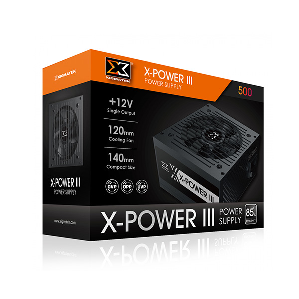 Nguồn CST XIGMATEK X-POWER III 500 450W Black Chính hãng FV (2×4+4pin, 6+2pin, Dây dài, Kèm dây nguồn)