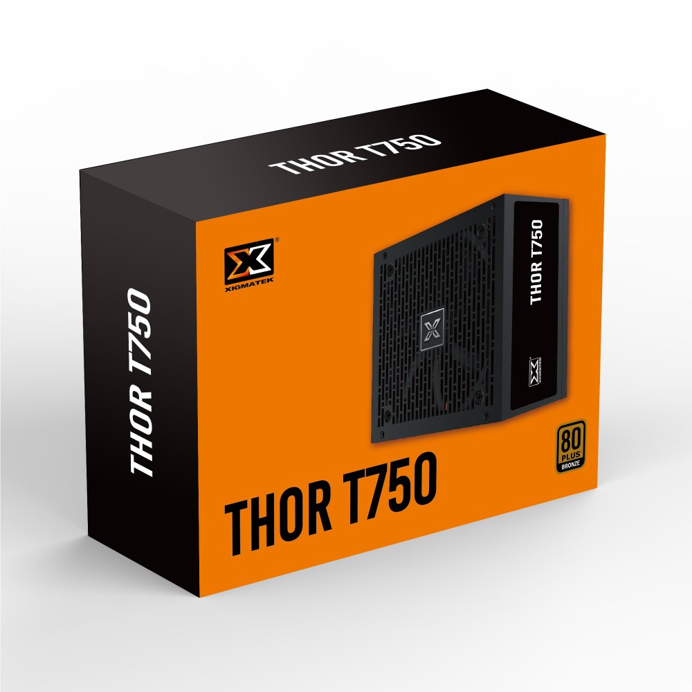 Nguồn XIGMATEK THOR T750 750W 80 PLUS BRONZE Chính hãng FV (2×4+4pin, 4×6+2pin, Dây dài, Kèm dây nguồn)