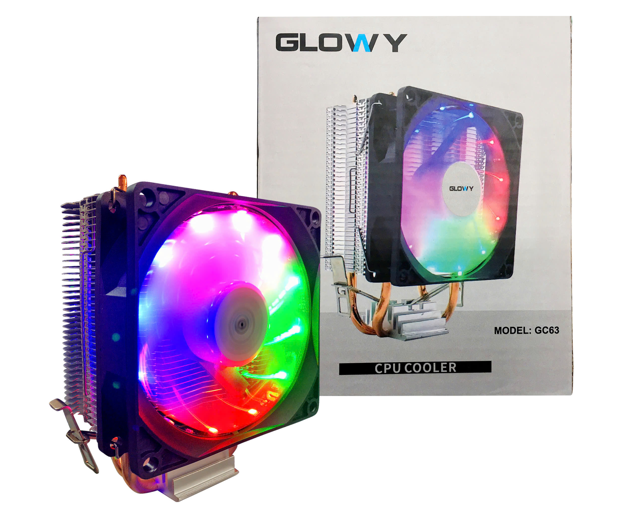 Tản nhiệt khí CPU GLOWY GC63 1 fan 9cm LED FV (115x/1200/AMD)
