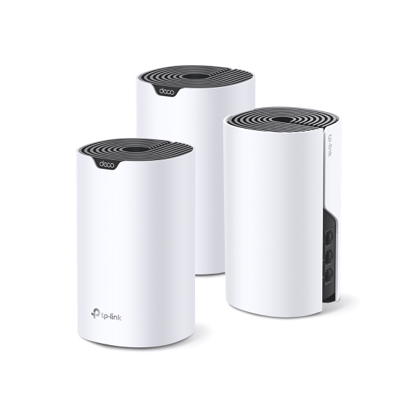 Mesh Wifi TP-Link DECO S7 3 Pack AC1900 Chính hãng FV (2 băng tần, 2 cổng 1Gbps, 6 anten ngầm, 500m²)