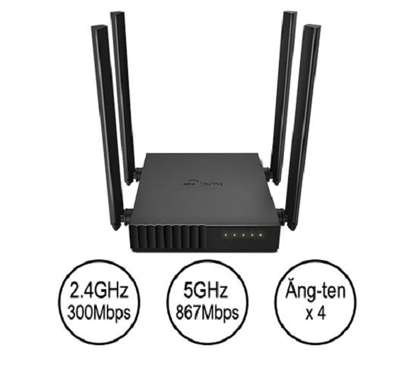 Phát Wifi TP-Link Archer C54 Chính hãng FV (4 anten, 1167Mbps, 2 băng tần, MU-MIMO, Repeater, 4LAN)